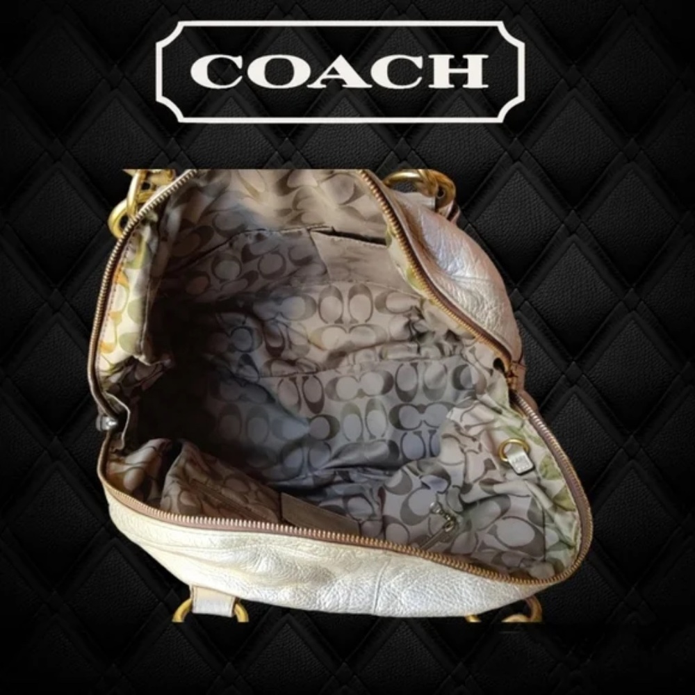 Coach Courtney Metallic Gold Soho Dome Large Satchel Shoulder Bag - Picture 5 of 13